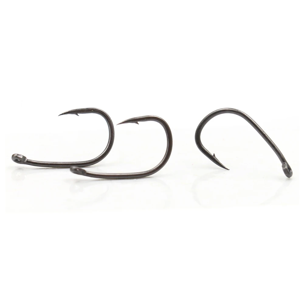 

Wholesale high quality Carp Hooks Wide Gape Barbed Carp Fishing hook, Coffee, green, brown,black, dark black, grey