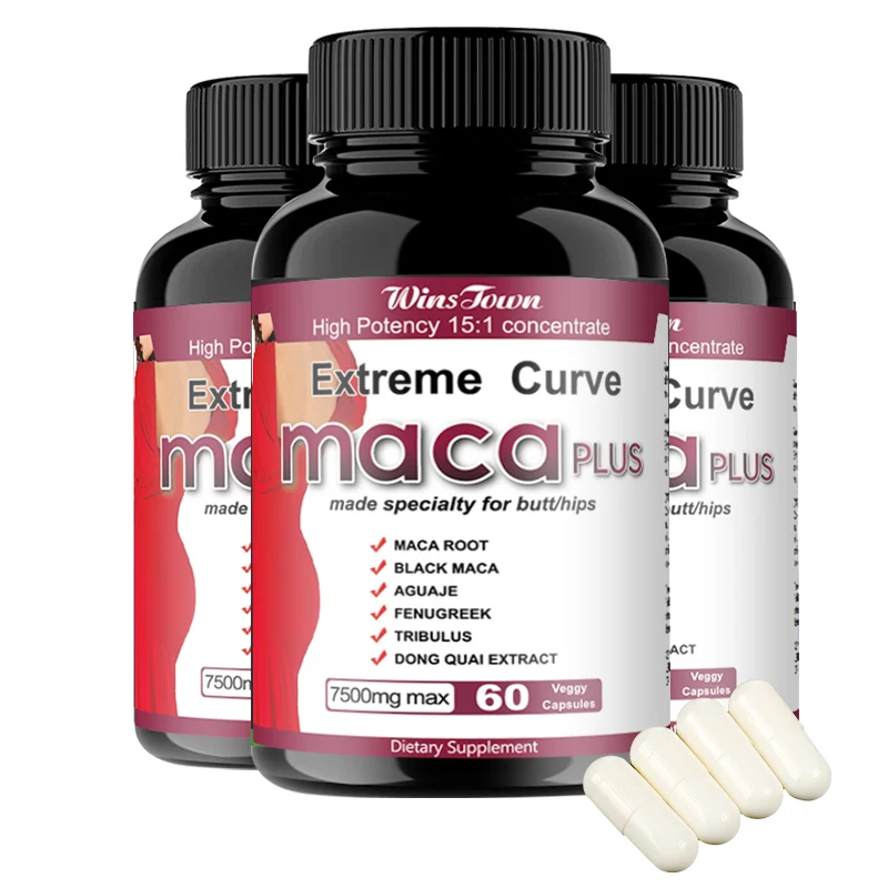 

Extreme Curve Maca capsules natural ingredients Maca 7500MG plus GMP factory with HALAL ISO food safety HACCP certificates