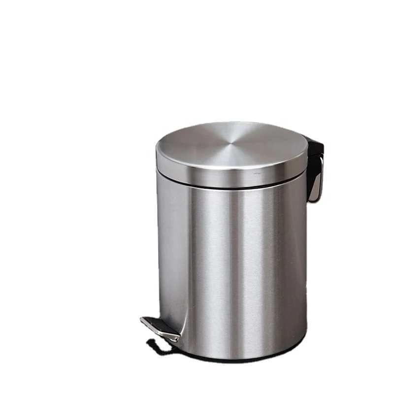 

Stainless Steel Foot Operated Waste Bins for Hotel Bathroom Pedal Trash Can