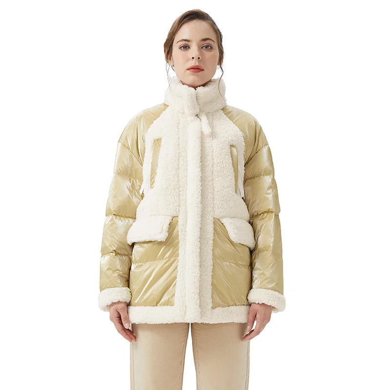 

Women's Fleece Down Coat Thickened Winter Puffer Down Jacket