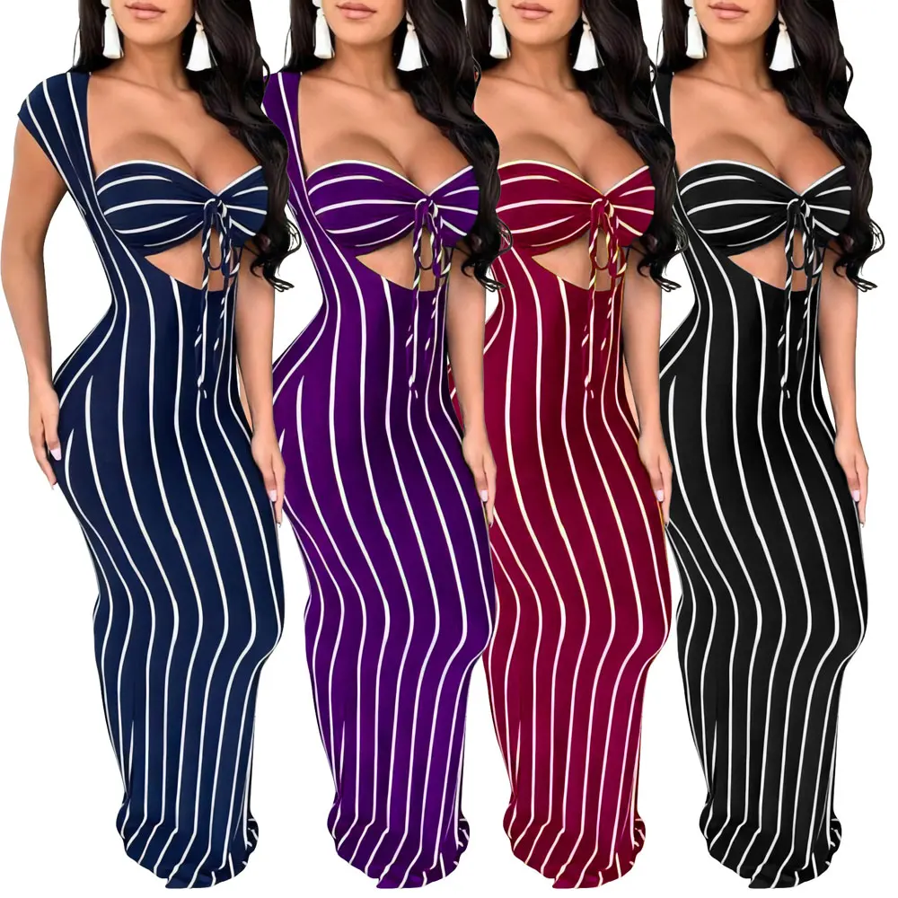 

20224-MX74 new styles striped pencil womens dress sehe fashion