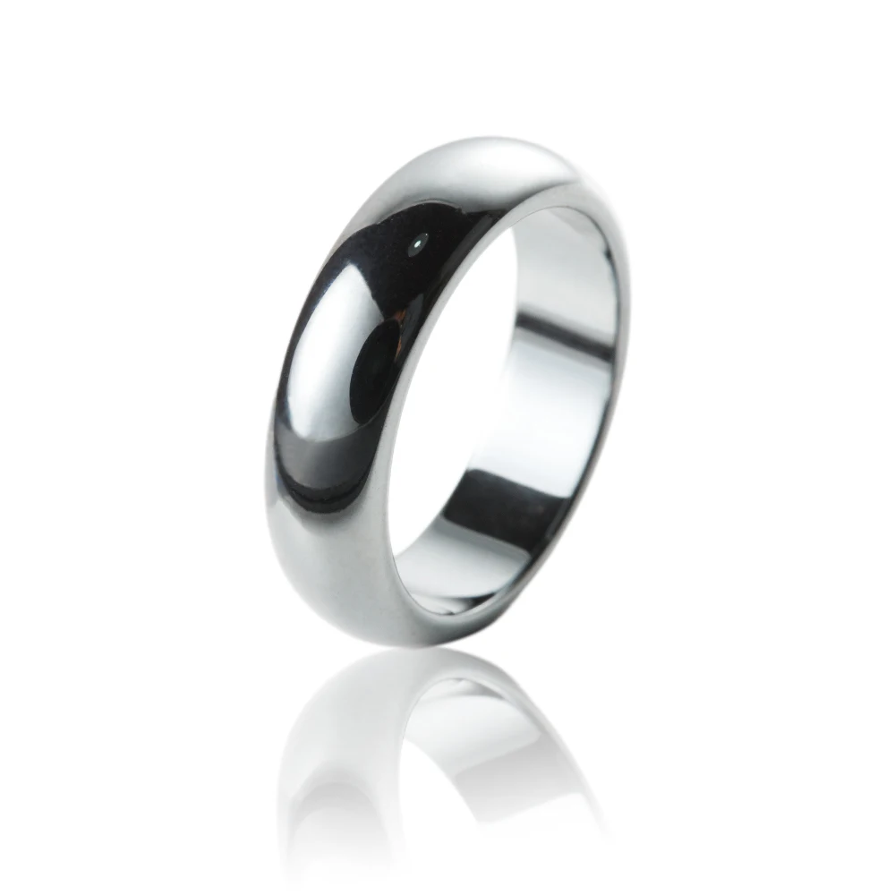 

STOCK hematite ring 4mm wide arc unisex fashion fine jewelry 5A magnet ring black magnetic ring send their loved ones necessary