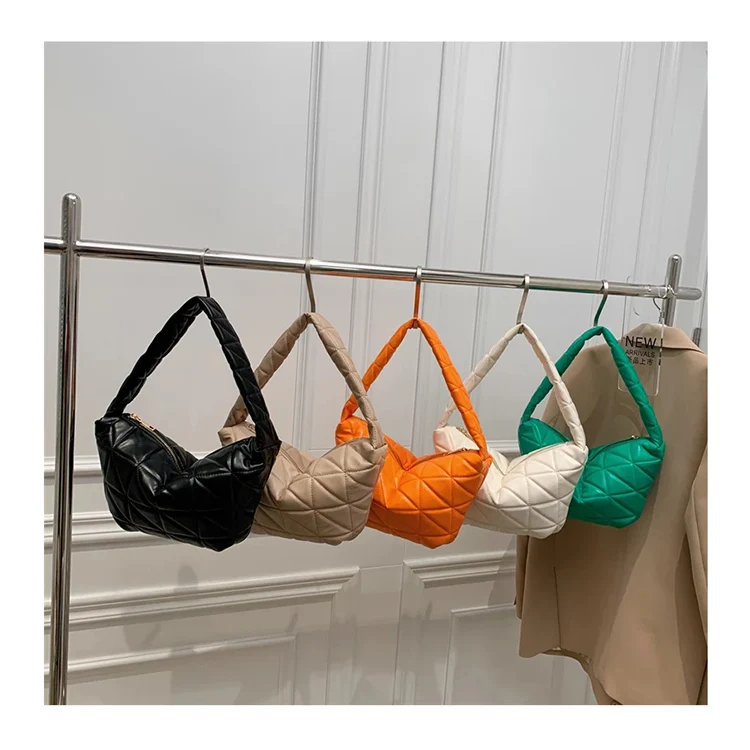 

2022 Spring Women Fashion Quilted Handbags and Purses Designer Brands Armpit Shoulder Bag Luxury Soft Pu Leather Female Tote