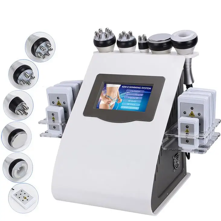 

6 In 1 RF Lipo Laser Ultrasound Weight Loss Lipolaser 40K Ultrasonic Cavitation Body Slimming Machine Vacuum Cavitation System