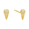 LOZRUNVE Cute Ice Cream Cone Pave Setting Stud Earring Silver 2019