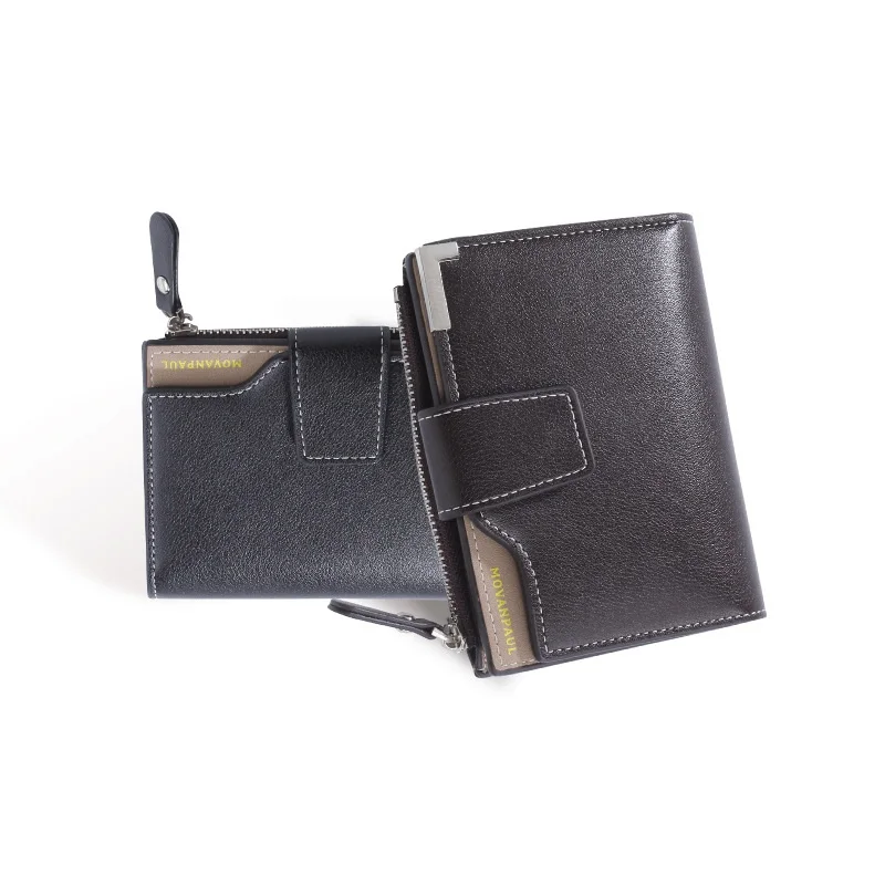 Высококачественный мужской кошелек черный кожаный кошелек с подарочной коробкой rfid мужские кошельки
