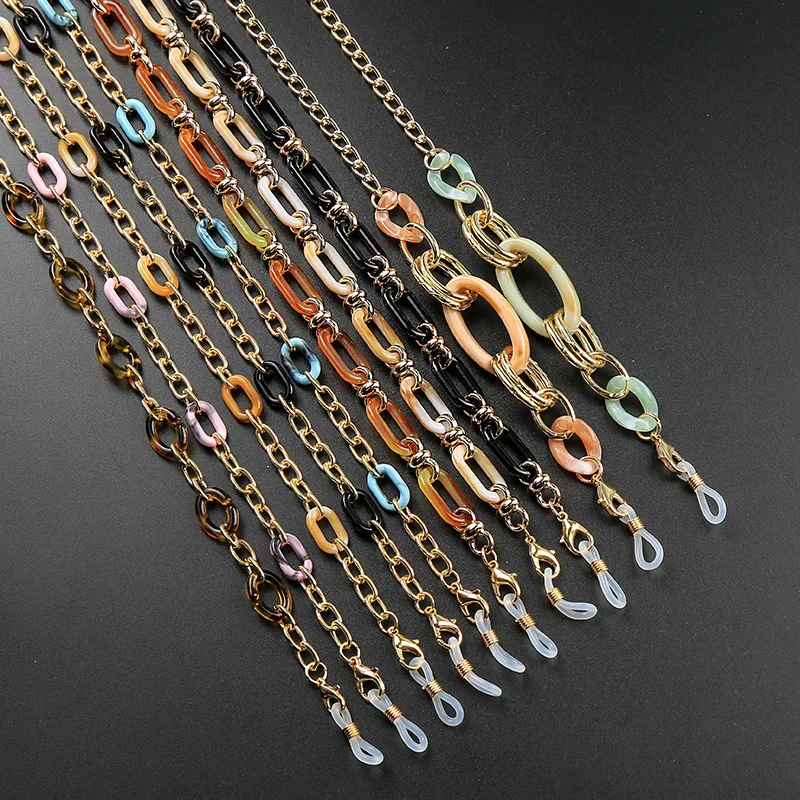 

Girls Gold Color Acrylic Strap Masked Holder Chain For Eyeglasses Sunglasses Necklace Eyewear Lanyard Accesorios De Gafas