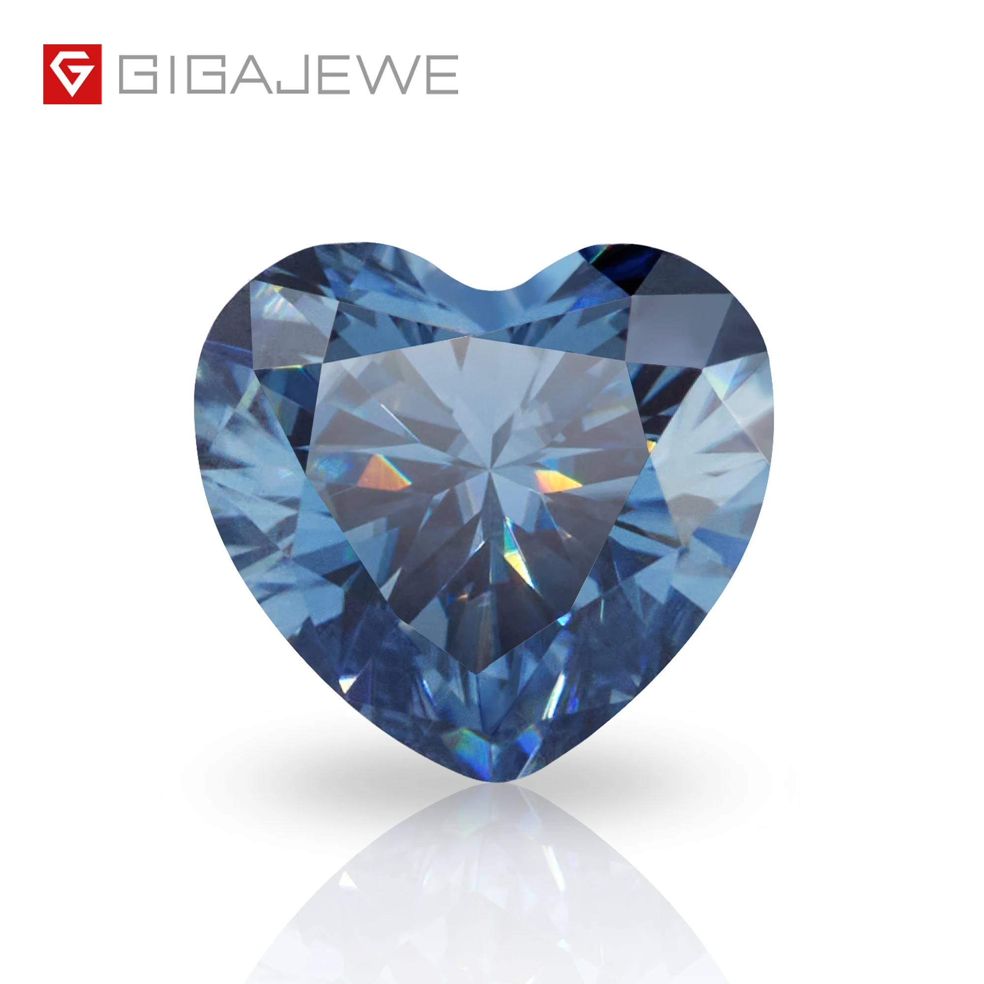 

GIGAJEWE Synthetic Diamond 1 carat Blue Color heart cut Loose gemstone Blue Moissanite