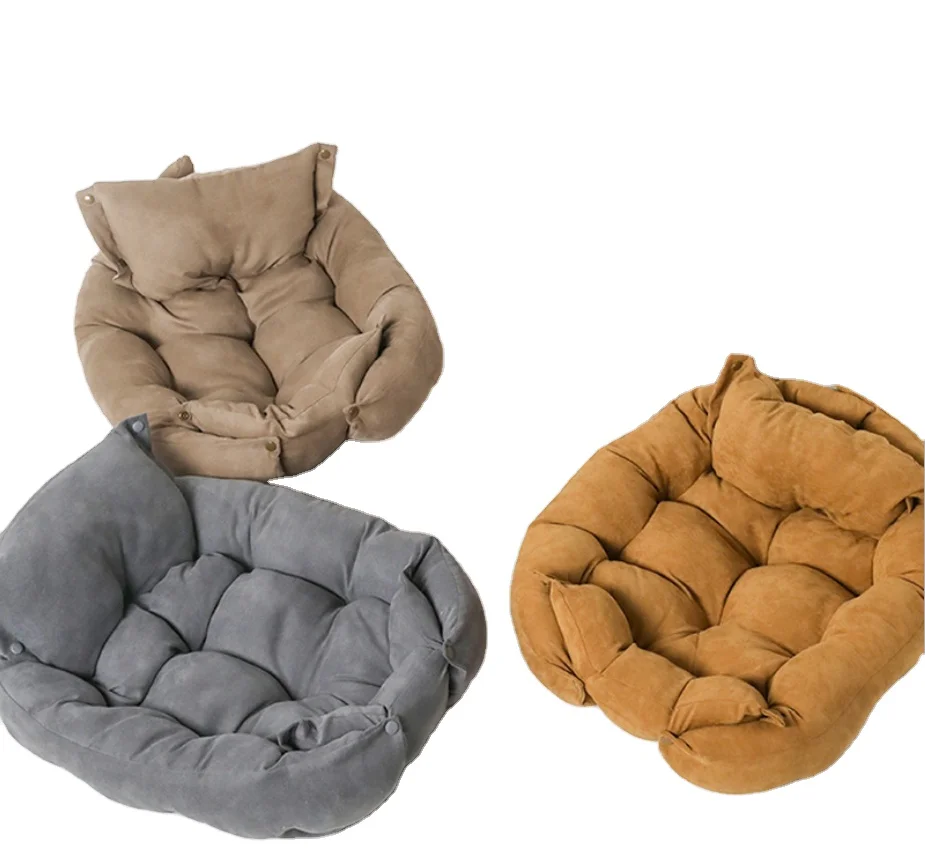 

Multi-purpose Dog Pad Deformable Square Cushioned Pet Couch Cushion, Black + gray