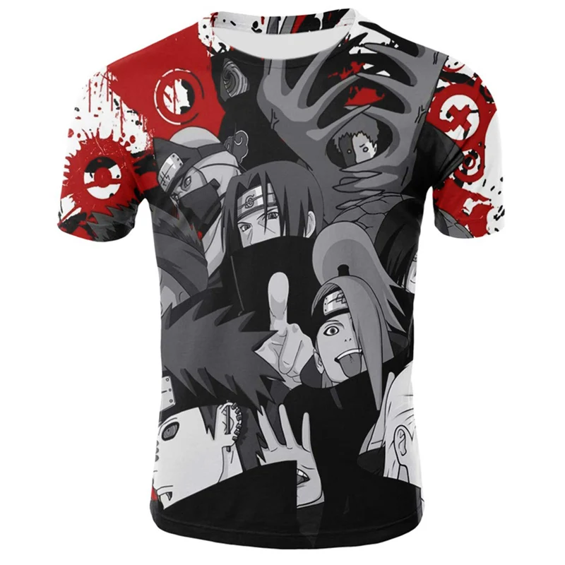 

Marvel T-shirts Hip Hop Mens T Shirt Anime Uzumaki Akatsuki Short Sleeve 3D Print T-Shirt Summer Tops Tees Tee Shirt Custom