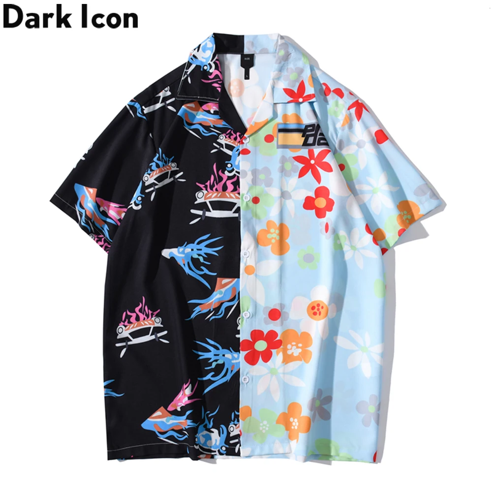 

Black Blue Patchwork Street Fashion Men's Polo Shirt Korean Style Shirts for Men