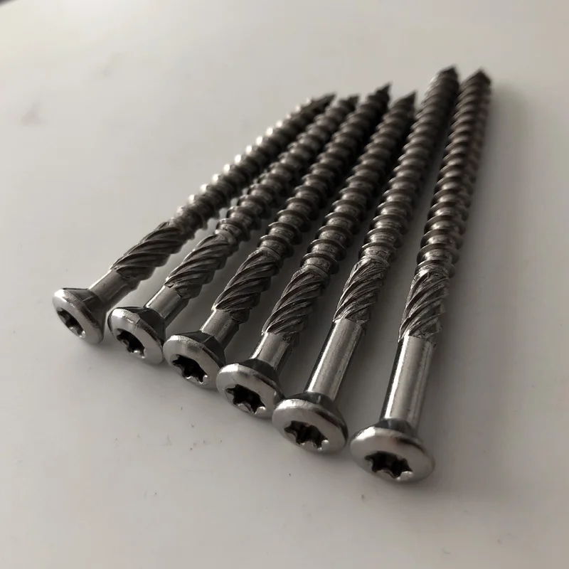 SS316 SS304 Metal Drywall Screws T25 Type 17 Knurling Decking Screws