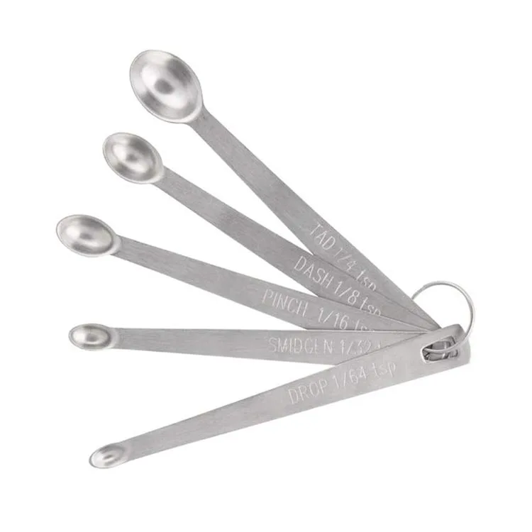 

RTS Amazon Cheapest Set of 5 Stainless Steel Mini Measuring Spoons, Silver