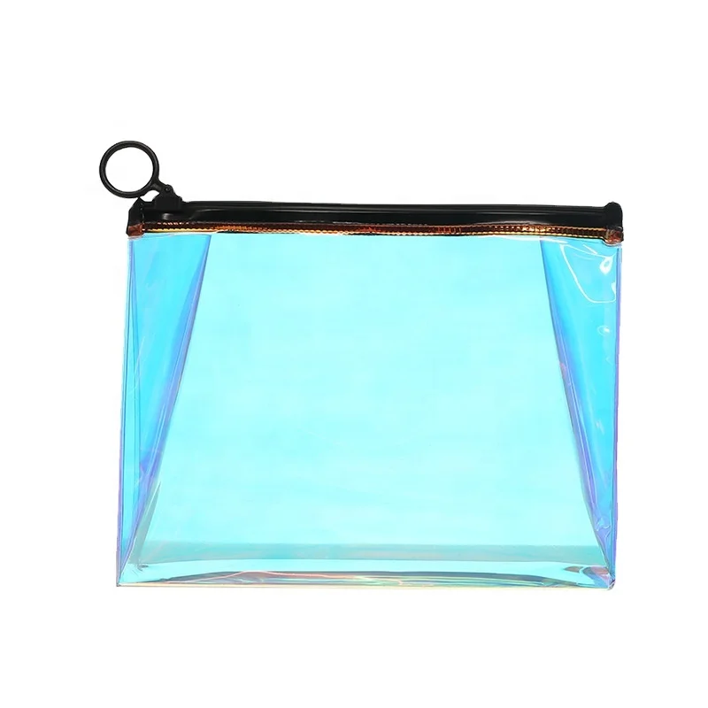 

Wash Set Packing Travel Makeup Waterproof See Through Small Hologram TPU Zipper Cosmetic Bubble Bag, Holographic, customized color