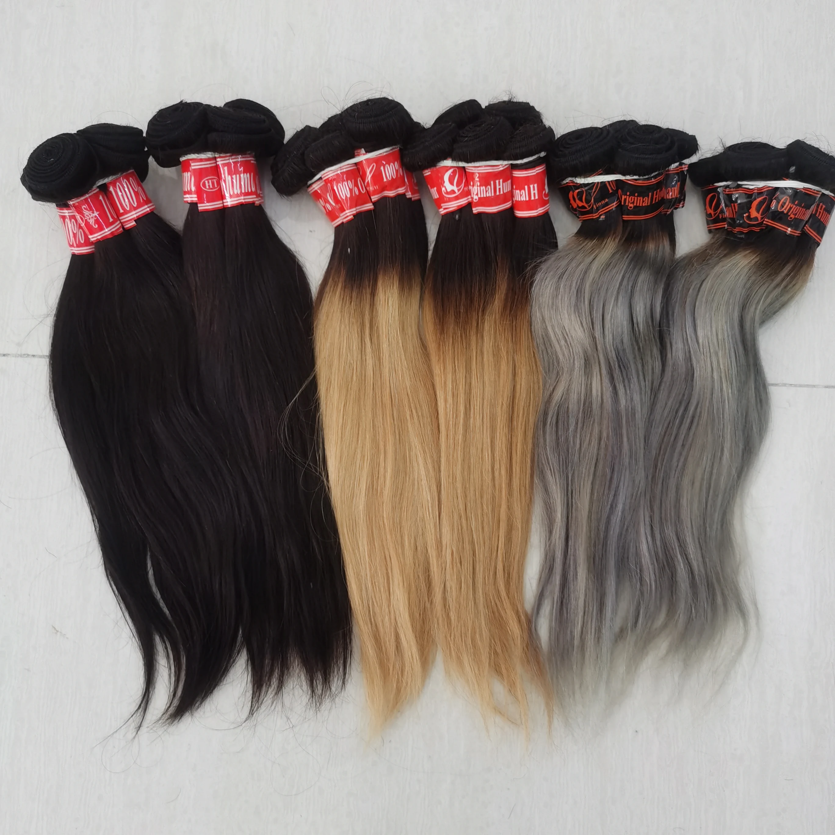 

Letsfly Straight 14 Inches Virgin Human Hair Bundles Ombre Color Dark Roots Brazilian Hair Bundles Weft Free Shipping