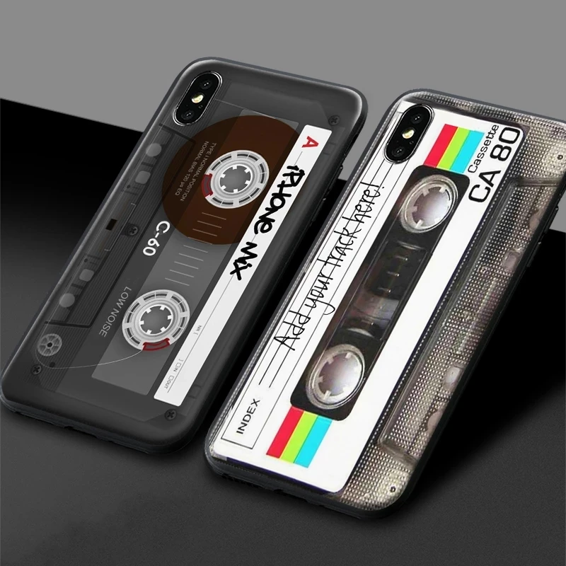 

Vintage Cassette Tape Retro Style Luxury Phone Case For iPhone 8 Plus XS 11 12 13 Pro Max 13 Mini Case Print Silicone Handyhulle