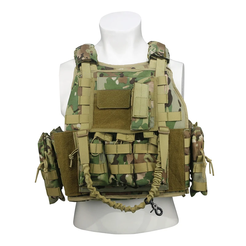 

military molle vest with multi case military multi functional waterproof tactical vest military nij iiia bulletproof vest, Multicam