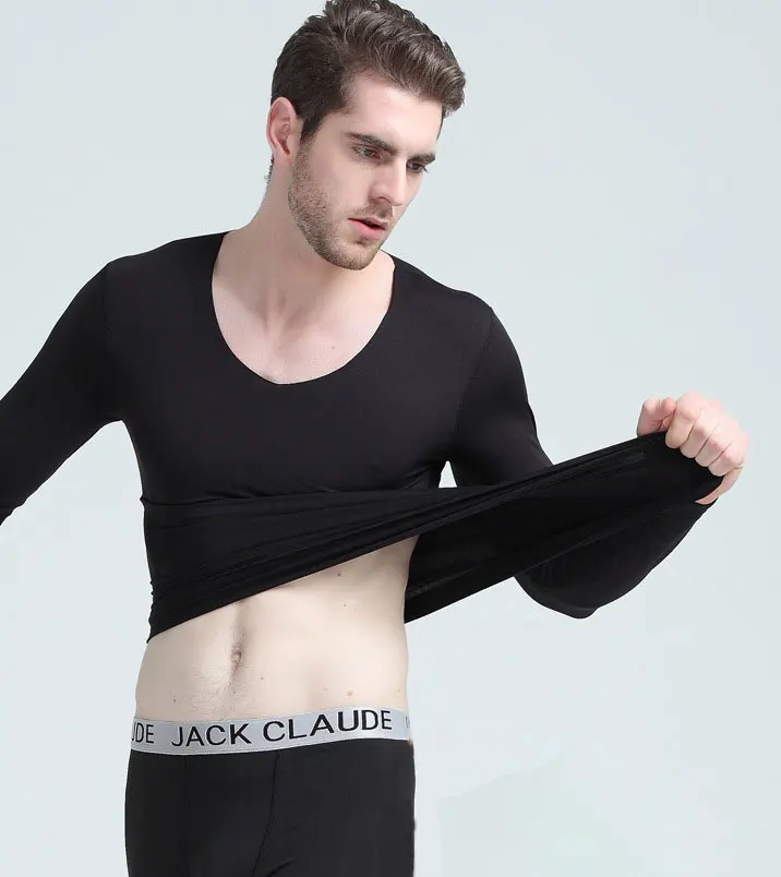 
Custom Long John Set Smooth Knit Thin Stretch Tagless Thermal Underwear for Men Winter 