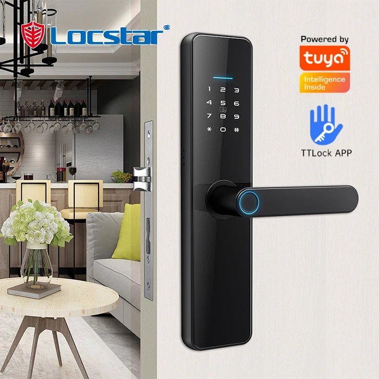 

Security Fingerprint Electric Electronic Handle Digital Ttlock Wifi Keys Tuya Digit Smart Lock Door Waterproof Outdoor Gate