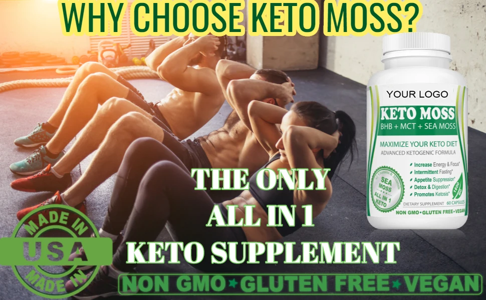 Hot sale Advanced Formula Diet Keto Tablets Moss BHB MCT for Detox Sea Moss capsules