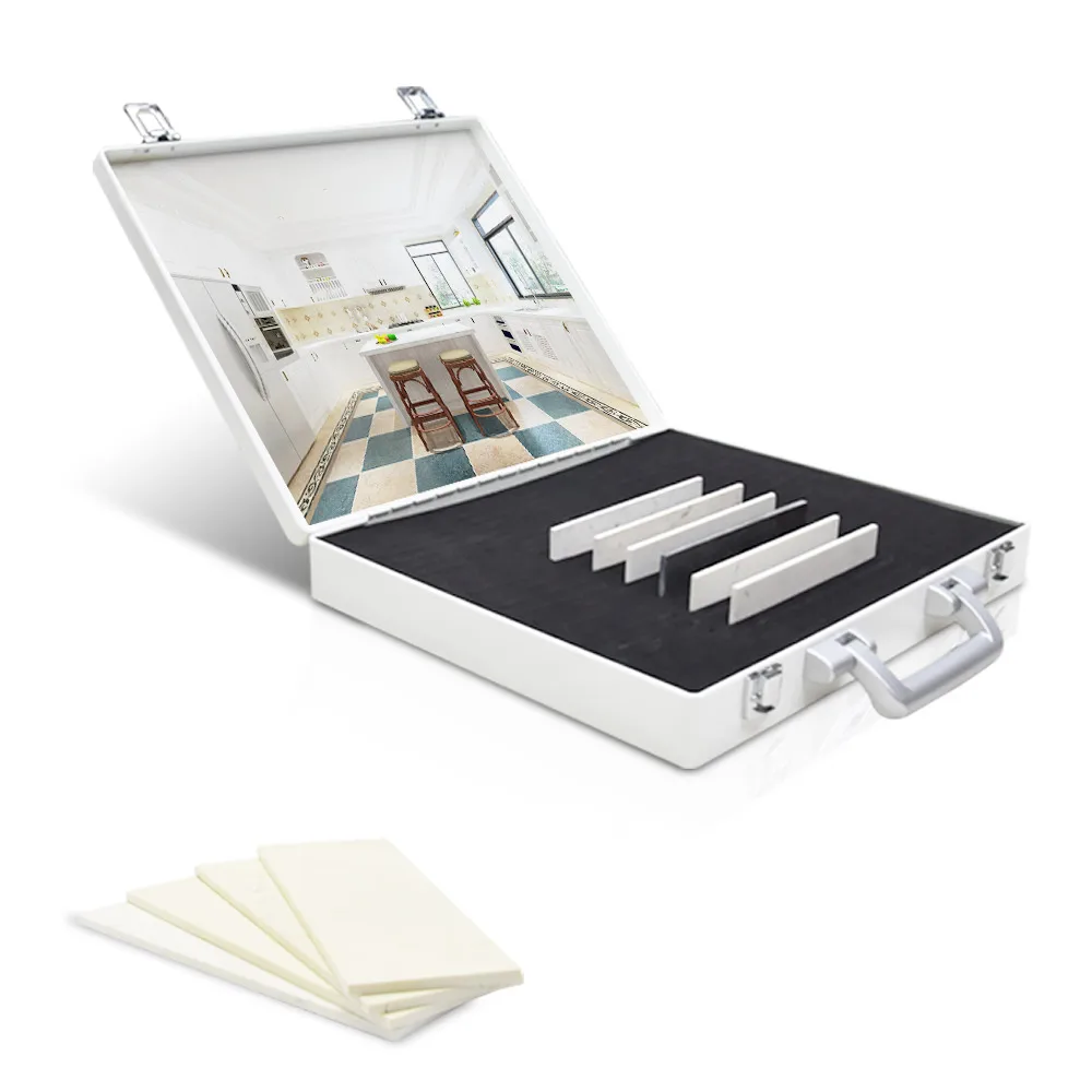 瓷砖手提箱石材法律案例简介花岗岩石英样品盒的高品质铝展示展览 - b