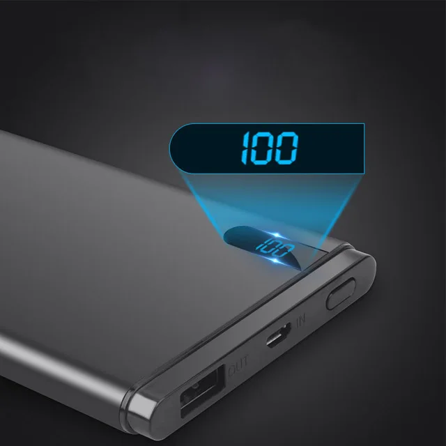 Portable Ultrathin power bank8000mAh/ 10000mAh LED Light Brushed Aluminum Dual USB Backup Battery for Phone and Tablet - ANKUX.COM