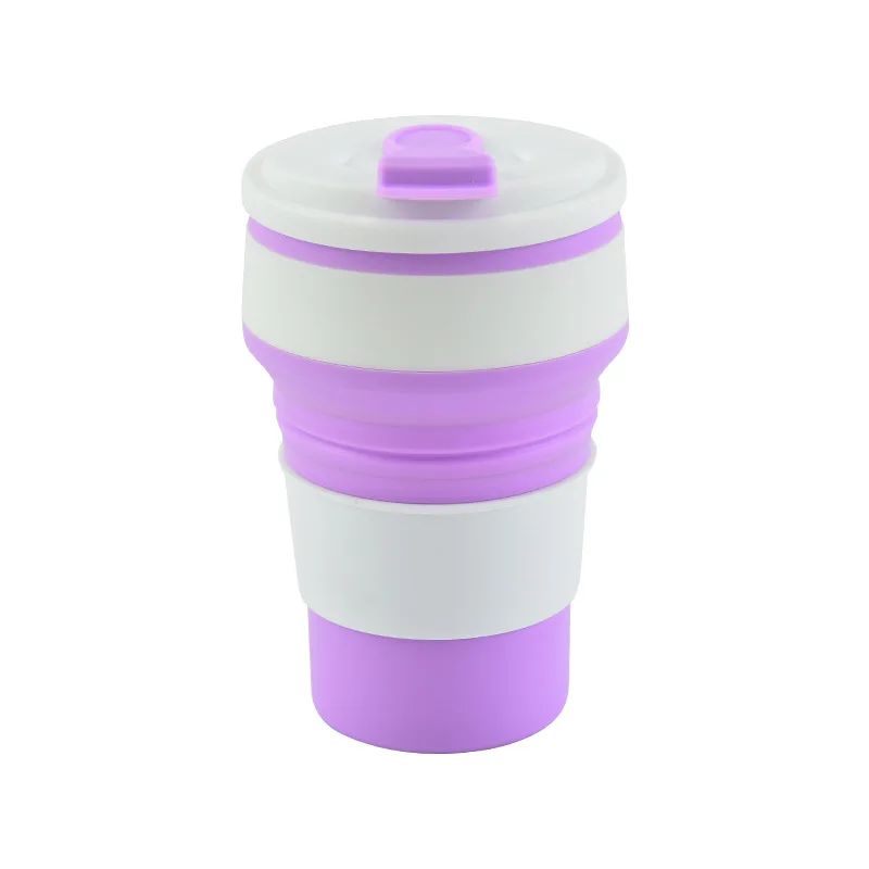 

Silicone Folding Coffee Cups Portable Outdoors Travel Drinking Mug Collapsible Water Tea Cup Folded Silicone Travel Bottle, Blue,green,pink,purple or custom