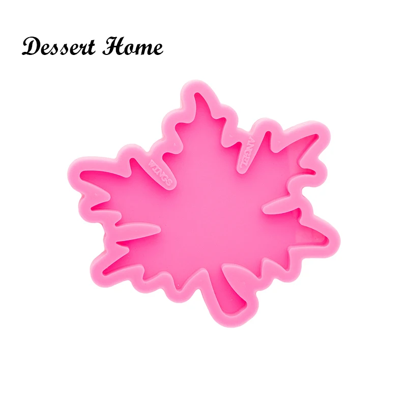 

DY0758 DIY Shiny 4.3in Maple leaf Silicone Mold for Coaster Tray - Geode Coaster Agate Resin Mold DIY Epoxy Resin Crafting Mold, Pink