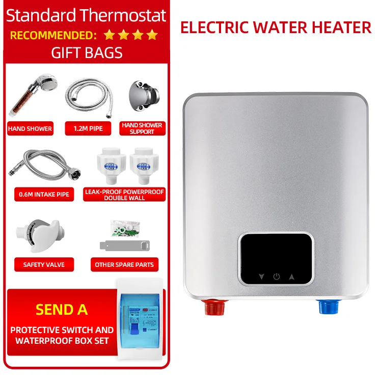 6000w 220v Tankless Hot Water Heater Portable Electric Water Heater ...