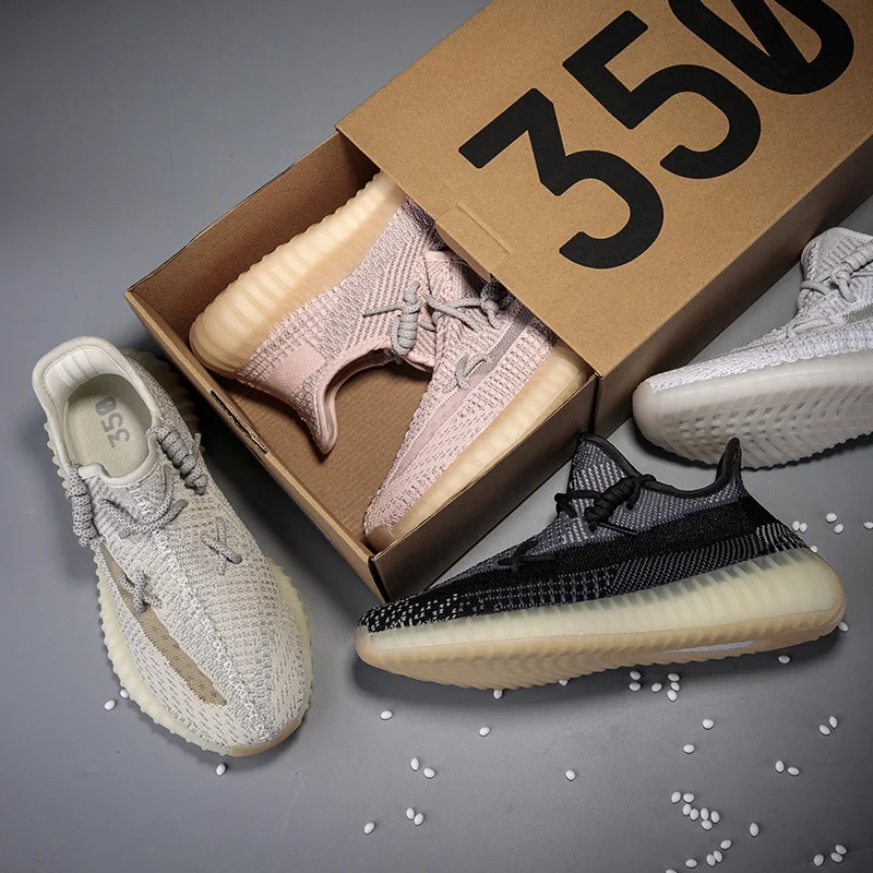 

2021 Brand Custom Logo Original yeezy 350 v2 reflective Shoes Black Men Women Knitting Sports Shoes Running Sneakers Yeezys, All color available