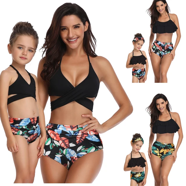 

GX180A wholesale 2020 mommy and me swimwear mother and daughter one piece bikini bathing suit, Picture