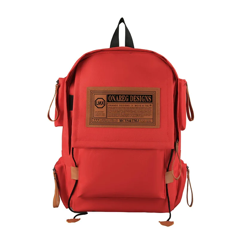 

Hot Sale Fashion Waterproof Teenage Canvas Schoolbags Integrated Pockets Bags Drawstring-style Closures Backpacks