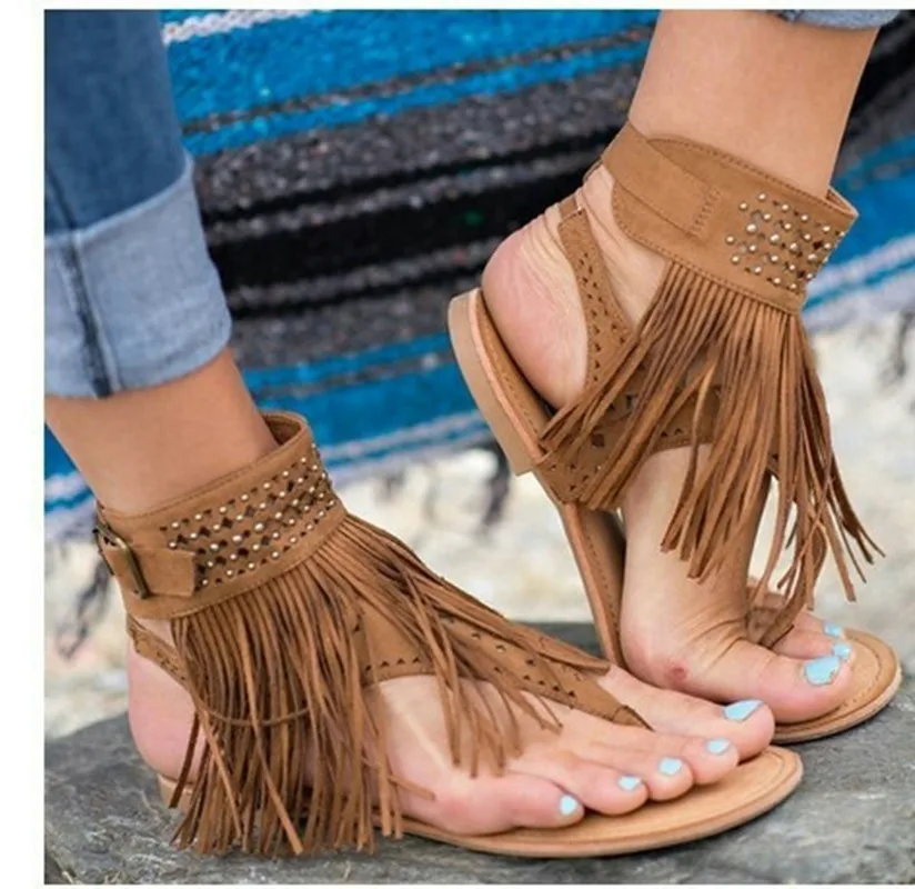 

SP034 fashion summer tassels rhinestone sandals peep toe flat sandal flip flop sandals, Picture shows