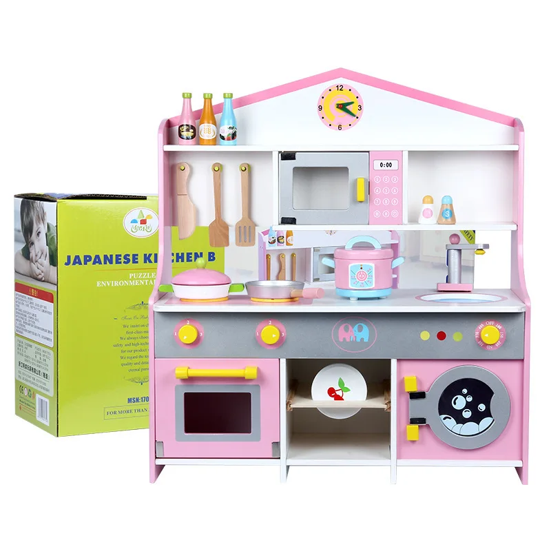
CE Certified Fashion Eco-friendly Non-Toxic Hot Style Educational Pretend Play Toy Kids Wooden Kitchen Toy 