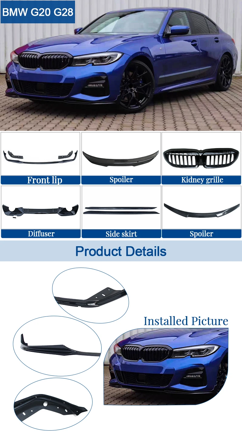 G20 Mp Body Kits With 3pcs Front Lip,Rear Diffuser Spoiler Wing For 3