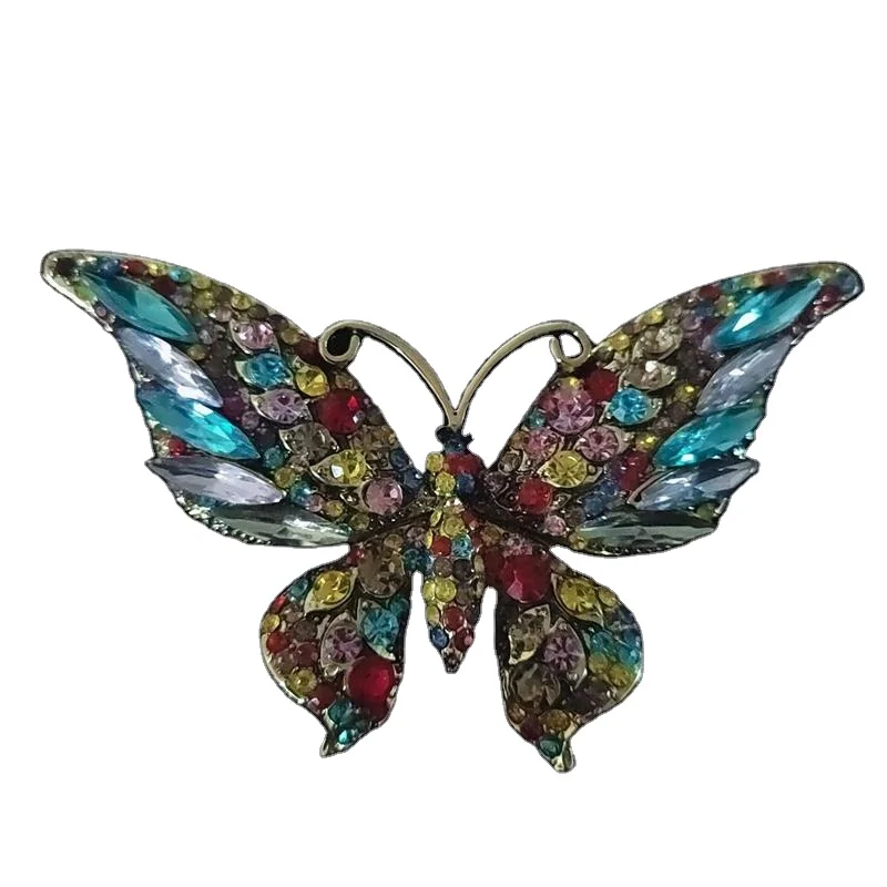 

Shoe charm flip flop decoration alloy and diamond big butterfly sandal buckle