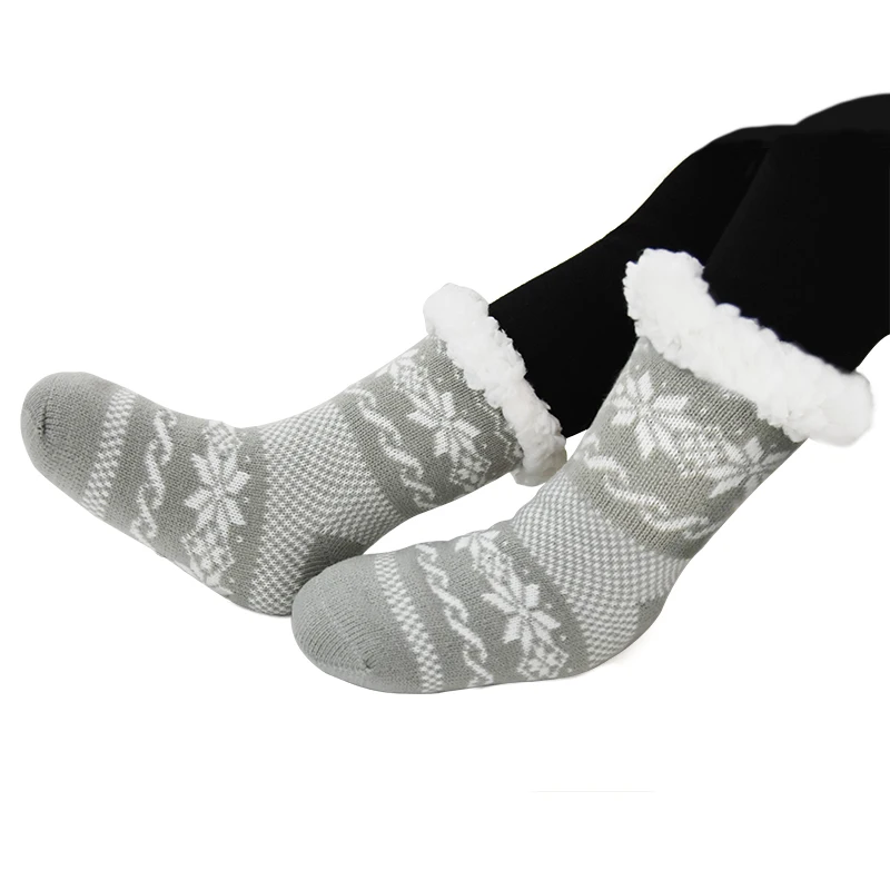 

Girls Boys Slipper Socks Fuzzy Thick Warm Heavy Fleece lined Winter Socks Christmas Stockings For Child Kids, Navy