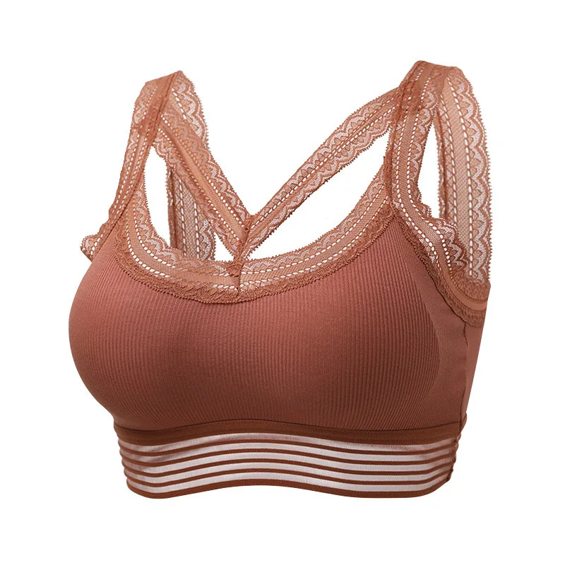 

[80-200kg] Thread Cotton Seamless Wrap Chest Beauty Back Bra Plus Fat Sports Vest for Women