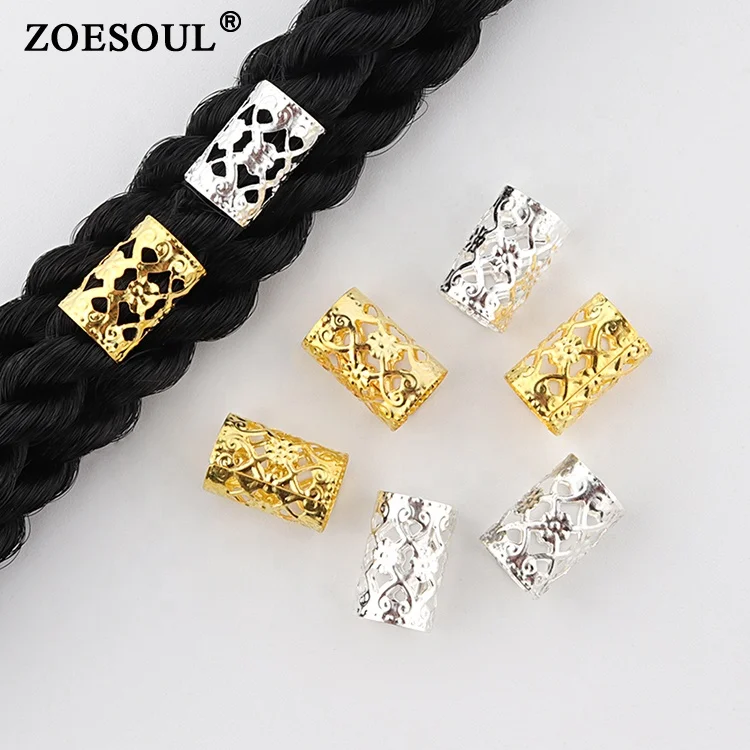 

5 pcs Lot Dread Locks Adjustable Metal Cuffs Dreadlocks Beads For Braiding Hair Decorations