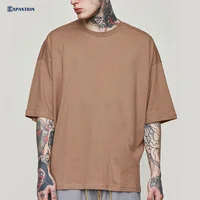 

Design Your Own Logo Drop Shoulder Streetwear Hip Hop Crew Neck Tee Shirt 100% Cotton Custom Printing Blank Plain Men TShirt