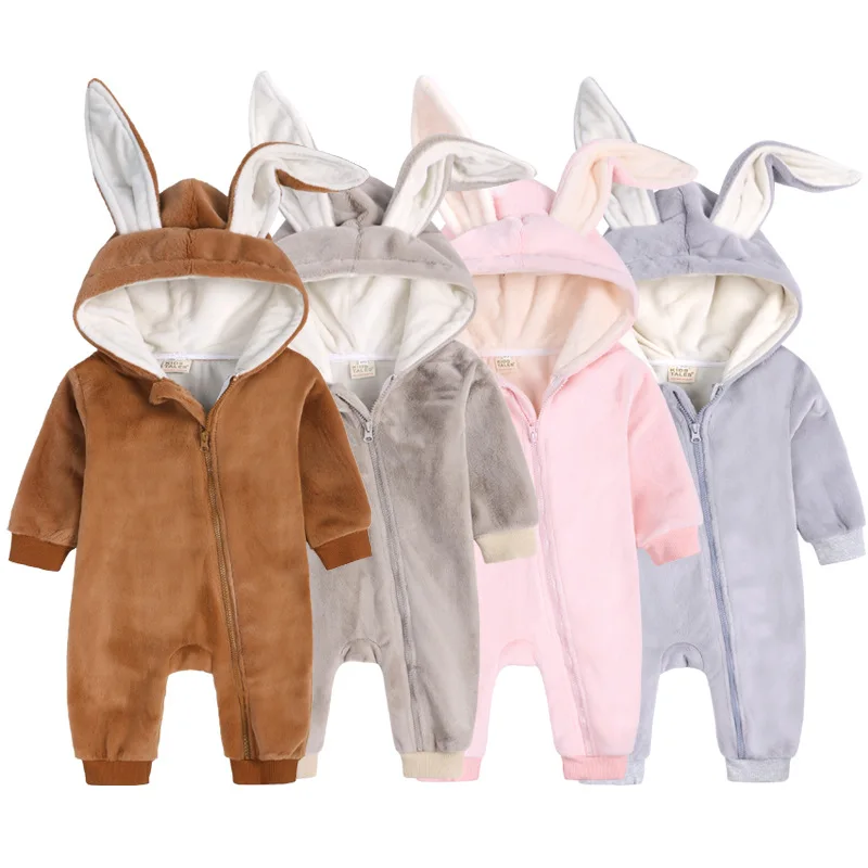 

Winter Plain Long Sleeve Toddler Kids Jumpsuit Cotton Onesie Baby Rompers