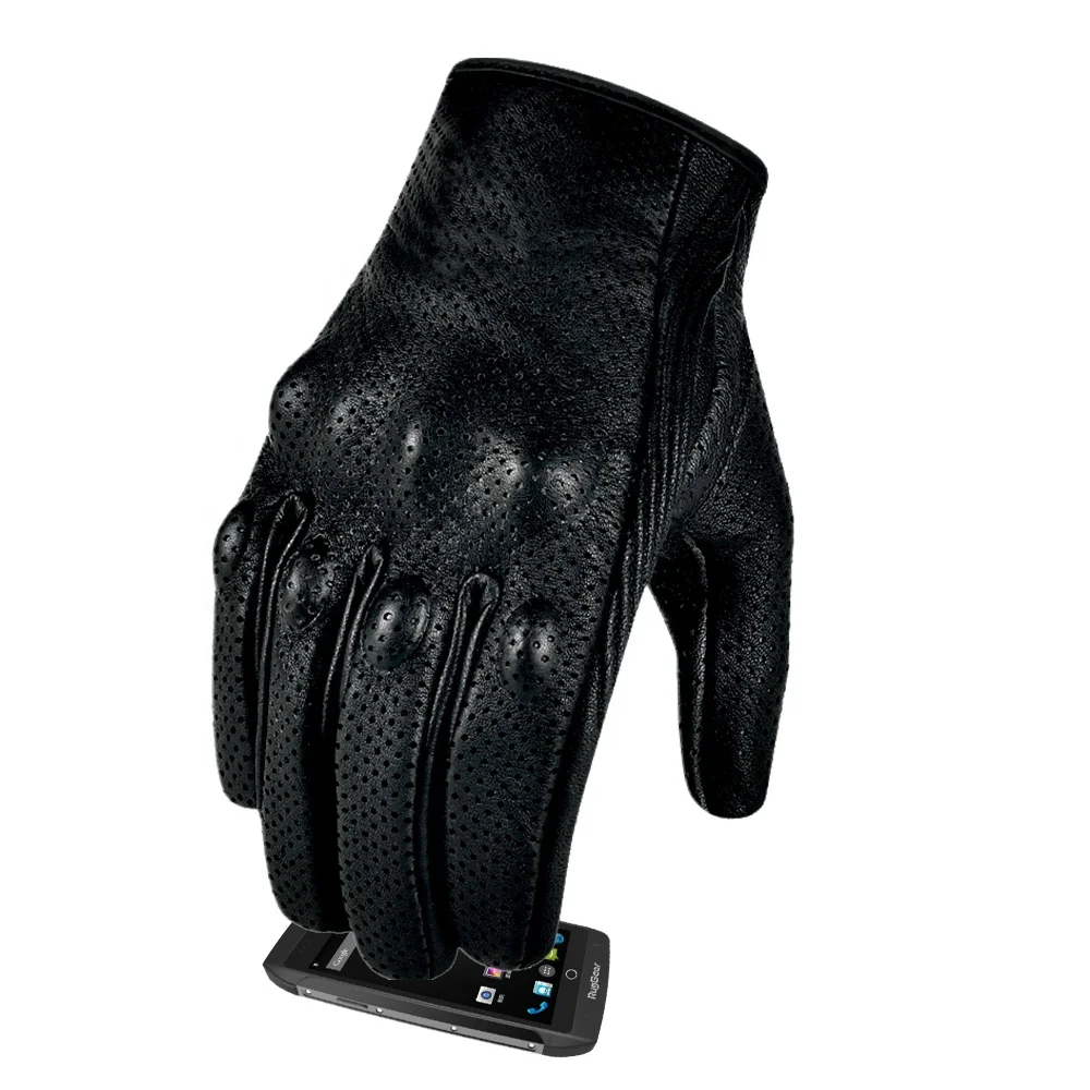 Racing Gloves Motorcycle Riding Premium Leather Touchscreen Ready To Ship Motorbike Sports Skid-resistant Cycle Gear Protection
