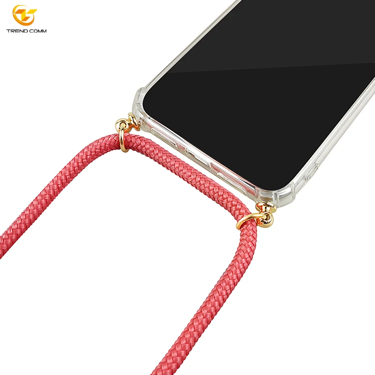 

Stock Polyester Belt TPU+Acrylic Mobile Phones Holder Designed Case For iPhone 12/12 Pro