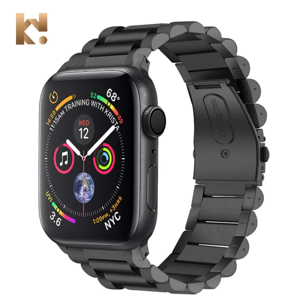 

KeepWin 304L Wholesale Smart Wrist Metal Solid Stainless Steel Strap Belt for Smart Apple Watch Series 7 6 5 4 Band