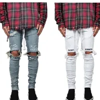 

Stock Fashion Oem Denim Design Man Black Jean Wholesale 2020 Super Skinny Ripped Fancy Biker Men Jeans Pant