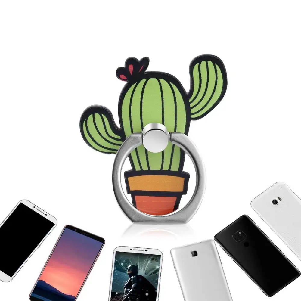 

Best seller 2021 cartoon shaped acrylic 360 degree rotation mobile phone finger ring stand, Customized logo