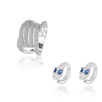 

Wholesale jewelry sets twisted ring and snake earrings jewelry set for cool man and women