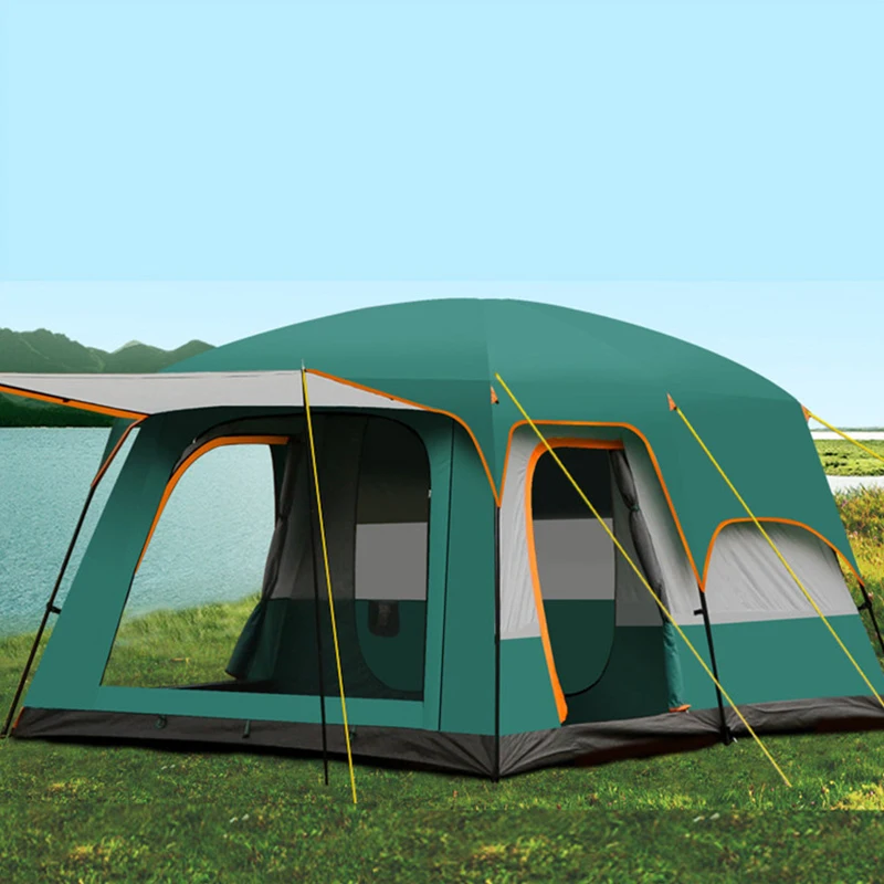 

Multifunctional waterproof 8 peopletwo rooms outdoor camping double layers large family tent