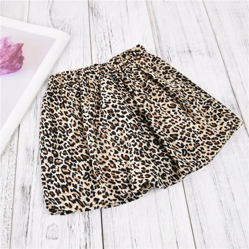 

SK080 Baby Girl Blue Jean Shirt Leopard Print Short Skirt Headband Outfits 3pcs Set Clothes