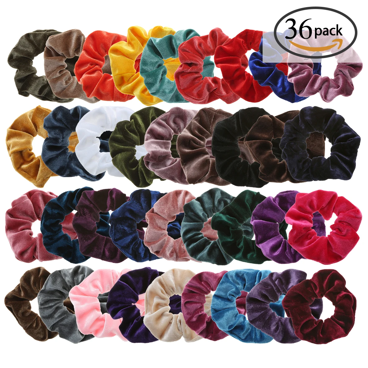 36 Colors Wholesale Fashion Women Hair Accessories Fabric Solid Colors Elastic Hair Ties Velvet Scrunchies